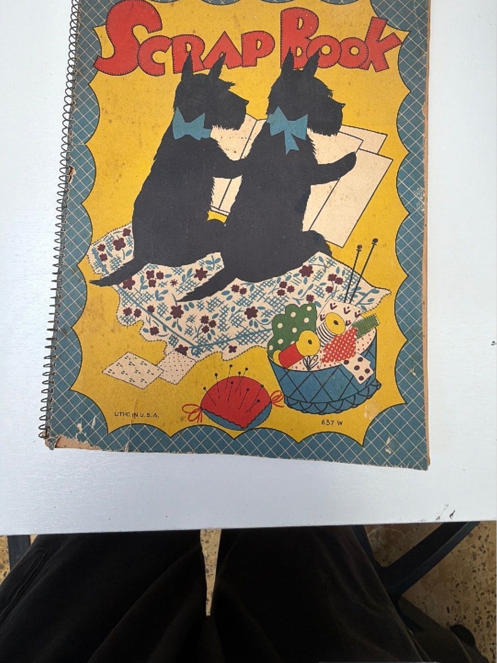 Vintage Scrapbook form 1930’s to 1940’s featuring 2 black Scottish Terriers